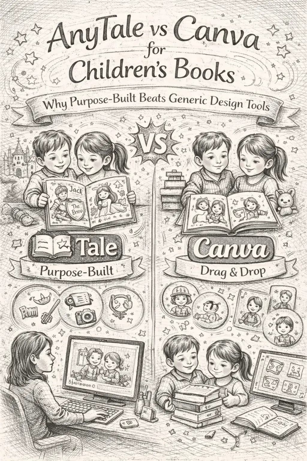 AnyTale vs Canva：子供向け絵本専用プラットフォームを選ぶべき理由